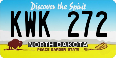 ND license plate KWK272
