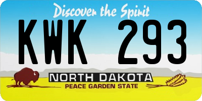 ND license plate KWK293