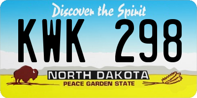 ND license plate KWK298