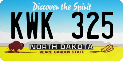 ND license plate KWK325