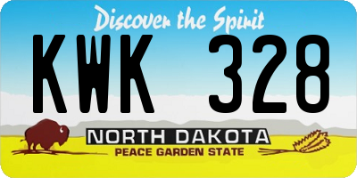 ND license plate KWK328