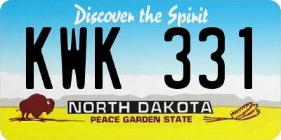 ND license plate KWK331