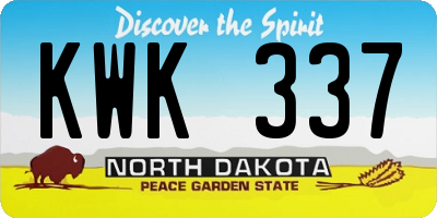 ND license plate KWK337