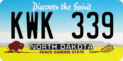 ND license plate KWK339
