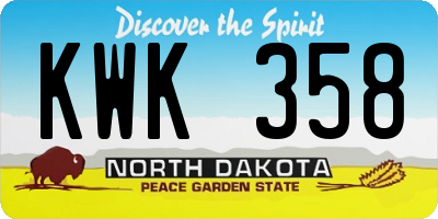 ND license plate KWK358