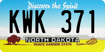 ND license plate KWK371