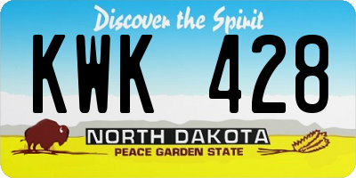 ND license plate KWK428