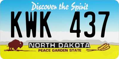 ND license plate KWK437
