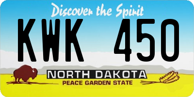 ND license plate KWK450