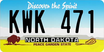 ND license plate KWK471