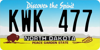 ND license plate KWK477