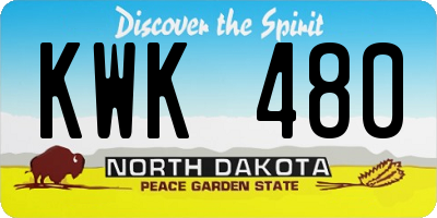 ND license plate KWK480