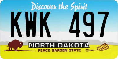 ND license plate KWK497