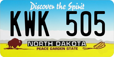 ND license plate KWK505