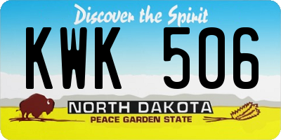 ND license plate KWK506