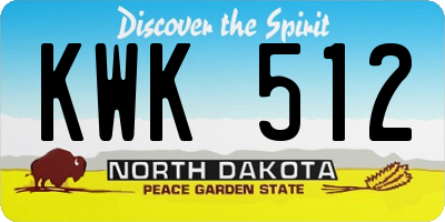 ND license plate KWK512