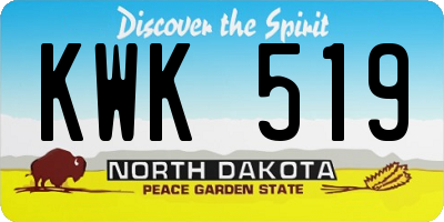 ND license plate KWK519