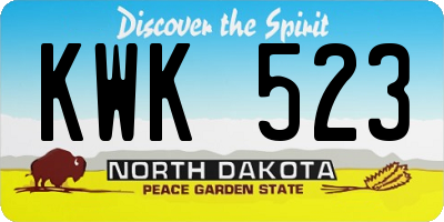 ND license plate KWK523
