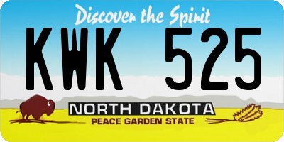 ND license plate KWK525
