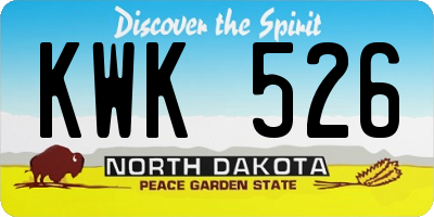 ND license plate KWK526