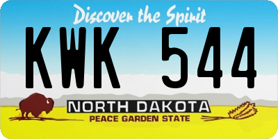 ND license plate KWK544