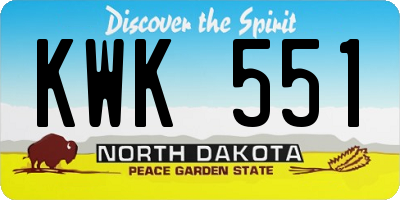 ND license plate KWK551