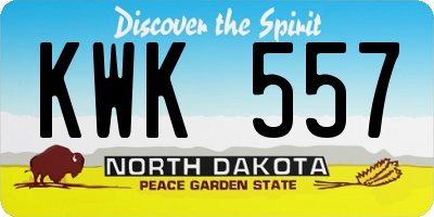 ND license plate KWK557