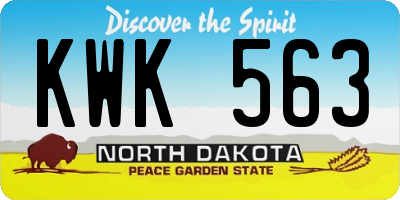 ND license plate KWK563