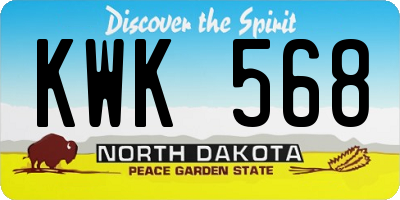 ND license plate KWK568