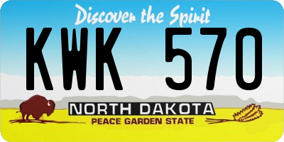 ND license plate KWK570