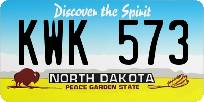 ND license plate KWK573