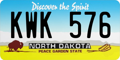 ND license plate KWK576