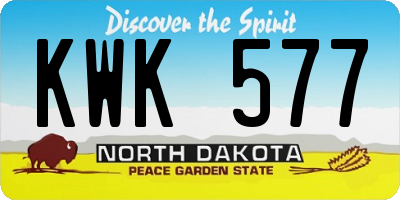 ND license plate KWK577