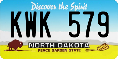 ND license plate KWK579
