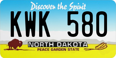 ND license plate KWK580