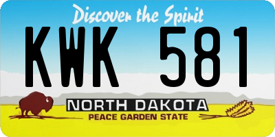 ND license plate KWK581