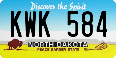 ND license plate KWK584