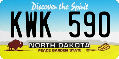 ND license plate KWK590