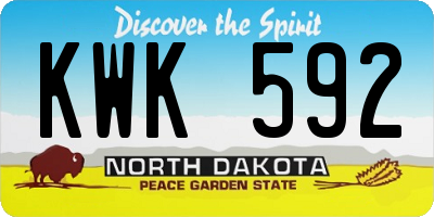 ND license plate KWK592