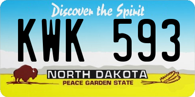 ND license plate KWK593