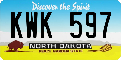 ND license plate KWK597