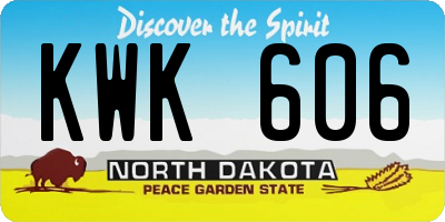 ND license plate KWK606