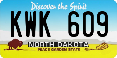 ND license plate KWK609