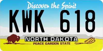 ND license plate KWK618