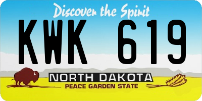 ND license plate KWK619