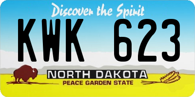 ND license plate KWK623