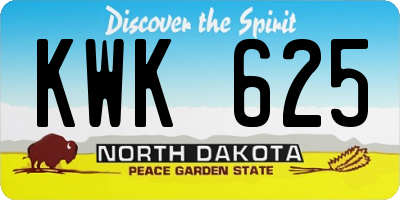 ND license plate KWK625