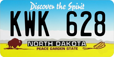 ND license plate KWK628