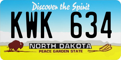 ND license plate KWK634