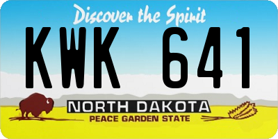 ND license plate KWK641
